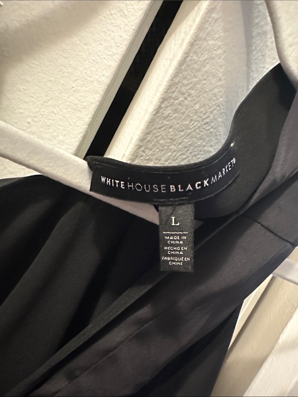 White House Black Market Black Draped Racerback Silk Tank - Picture 3 of 3